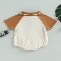 Biayxms Newborn Baby Romar novorođenčad Polo majica kontrastna boja kratkih rukava na pad pada zimska