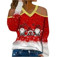 Zimske košulje bavi se danima božićna dukserica za žene predimenzionirana grafička modna casual crewneck