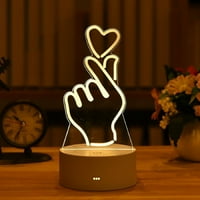 Suokom Valentines Day Poklon 3D Creative Light LED USB displej Lagana lampica Akrilna noćna lampica