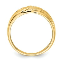14k žuti zlatni prsten za prsten temat muški dijamantski krug, veličina 9