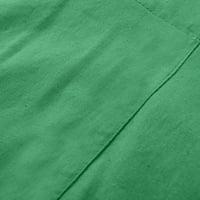 TUPHREGYOW ženske pamučne posteljine vrhovi klirence v izrez majice Novi stil SOLID Trendi klasični putovanja Slouchy radna bluza za bluzu Slobodno vrijeme Green M