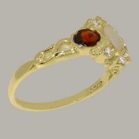 Britanci izrađeni 14k žuto zlatni prsten sa prirodnim Opal Garnetom kubični cirkonijski ženski zaručni prsten - Opcije veličine - Veličina 7,25