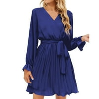 Stabilne ljetne haljine za žene Ženska moda Jesen zimska košulja s dugim rukavima Hairball Casual Top Blue, XL