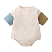 Rovga Baby Girl Bodysuits s kratkim rukavima Patchwork Color Rodper BodySuit za dječju odjeću