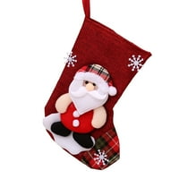 Božićne čarape Trpe Božićne torbe za čarape i božićni viseći čarape za zabavu ukras i božićni crtani crveni set