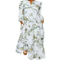 Eleluny Plus Size Ženska Boho cvjetna labava maxi haljina za odmor Ležerne prilike dugačke suncobran