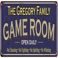 Porodični poklon Gregory Blue Game Room Metal Sign 206180037686