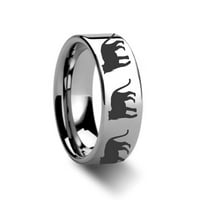 Životinjski tigar Print Ring ugravirani ravni volfram prsten