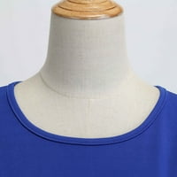 Maksi haljine bez rukava za ženske haljine za žene vintage 1950-ih retro kratkih rukava O-izrez Solid
