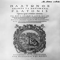 Platon: naslovna stranica. Ntitle Stranica zapremine Platona djela u vlasništvu američkog predsjednika