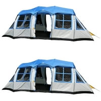 Tahoe Gear Prescott 12-osobno 3-sezonski porodični kabinski šator, plavi bijeli