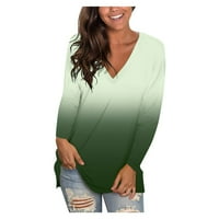 Košulje s dugim rukavima za žene Ležerne prilike Udobnost O-izrez Solid Colore Labava mekana top plus