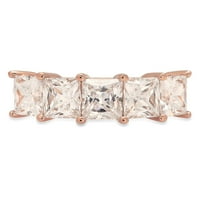 3. CT Princess Cut originalni kultivirani dijamant SI1-si G-H Čvrsta prava 18k zlatna zlata večno angažovanje Dizajner Art Deco Dainty Obećaj vjenčanje BW Veličina 3,5