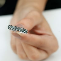 Oval London Blue Topaz poluvremena prsten, 1. CT London Blue Topaz prsten za žene, decembar Pillstone