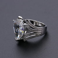 Zirckonski prsten u obliku kruške Mnjin sa vodom kapi kreativni blistavi dijamantni angažman srebrni