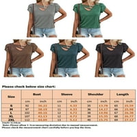 Capreze majica za žene kratki rukav ljetni vrhovi pune boje majica Basic Tunic bluza V izrez TAME MROW