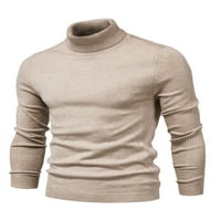 Capreze Solid boja džemper pletene vrhove za muške udobne pulover visokih vrata Radni zimski topli pleteni džemperi Khaki XL