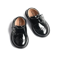 Oucaili Kids Haljine cipele Wingtip Oxfords Uniform školskih kožnih cipela za vjenčanje Dječaci Djevojke Crne, PU kože 1y
