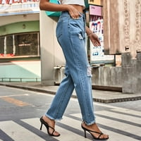 Hlače za žene Ženske hlače Ljeto Modni ženski gumb patentni zatvarač ljetni džepovi u obliku struka