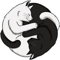 Yin Yang Mačke Muške bijele grafičke rezervoar Top - Dizajn od strane ljudi 2xl