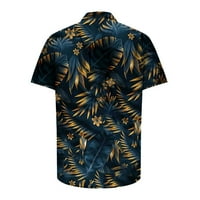 Muške labave opuštene košulje s kratkim rukavima Košulje odjeću rever pulover Prodaja listova tinas modna ljetna havajska havajska gumba Plava M