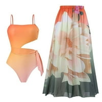 Ženski kupaći kostimi + prikrijte dva vintage print Monokini dva ciklika za žene za žene