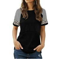 Njoeus Plus veličine za žene bluze za žene modni ženski ljetni casual leopard spajanje lažne majice