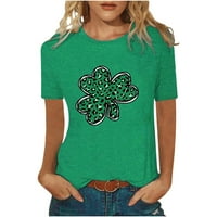 Dnevne majice CETHRIO ST PATRICK za žene - modni smiješni prinde casudfit tee ispisuje bluzu zelene