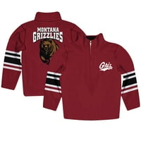 Omladinski maroon Montana Grizzlies Logo tima Quarter-Zip pulover Duks