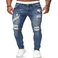 Franhais muškarci Slim Fit Ripped Jeans Fashion Wild traper hlače Proljeće jesenske casual pantalone
