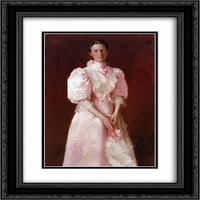 William Merritt Chase Matted Black Ornate uramljena umjetnost Ispis 'Studija u ružičastoj'