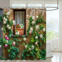 Vanjski vrt tuš za tuš Curkin Garden Pejzaž ulica cvjetni pejzažni poliesterski tkanini Viseće zavjese Dekor kupaonice