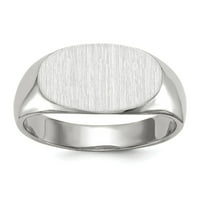 14k bijeli zlatni prsten za prsten od 7,5x zatvoren leđa, veličine 5