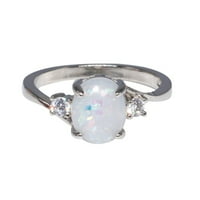 Ženske djevojke osjetljive s-iver prsten ovalni rez vatre Opal dijamantski nakit za rođendan poklon mladenka za zabavu
