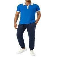 Merqwadd muške kratke majice s dugim rukavima, ležerne slim fit osnovne dizajnirane pamučne košulje
