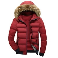 TKLpehg Muški zimski kaputi Trendy Casual s kapuljač s dugim rukavima Zimska casual podstavljena pamučna