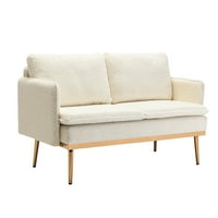 Moderna Loveseat kauč, naglasak kauč sa podstavljenim zastoj i elegentnim zlatnim metalnim nogama, tapecirani