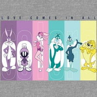 Looney Tunes Love dolazi u svim bojama ženska heather siva grafika - mala