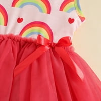 1-5t Toddler Kids Summer bez rukava haljina bez rukava Djevojčica Rainbow Tulle Sendress