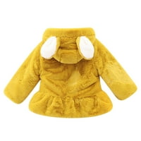 Djevojke toddlera Fleece Jakne Slatki kaput sa kapuljačom sa kapuljačom s uhom Zip up pad zimske tople