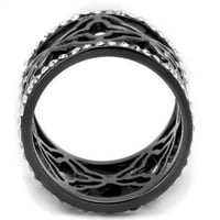 Ženska lagana crna prstena Anillo para mujer y ninos djece 316L prsten od nehrđajućeg čelika sa gornjim razredom kristal u Clear Abaiju