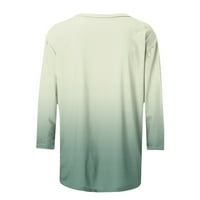 Žene Ombre s dugim rukavima Crewneck Pulover casual comfy pamučna proljetna jesena majica bluza klasična
