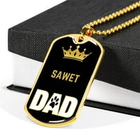 Sawet Cat tata ogrlica od nehrđajućeg čelika ili 18K zlatni pas 24 lanac