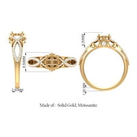 1. CT tanzanite i moissan zaručni prsten, tanzanite prsten za žene, crossover zlatni zaručni prsten, sterling srebro, US 5,50