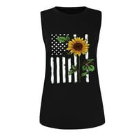 Anuirheih američki vrhovi zastava za žene 4. jula odijelo bez rukava patriotske košulje Ljetne žene