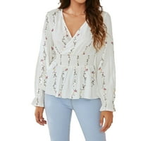 Ženska bluza vrhova visećih vrata od kratkih pljuska bluza bijela XL