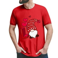 PXiakgy Valentines Dnevna majica za žene i muškarce Ispis kratkih rukava vrhova duksera Ženska povremena CrewNeck Loose majica Red US-12