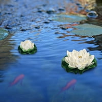 Umjetne biljke za ribnja Lotus simulacija plutajući cvijet ribnjak riblji rezervoar ukrasi bijeli