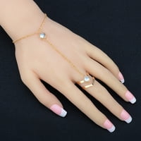 Rhinestone OpenWork Geometric Arrowhead prsten s personaliziranim minđušem za modne obruče za žene za