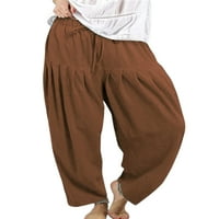 Niveer dame harem hlače visoke struke hlače lamparsko hlače za crtanje dugačkih pantalona, ​​ležerna